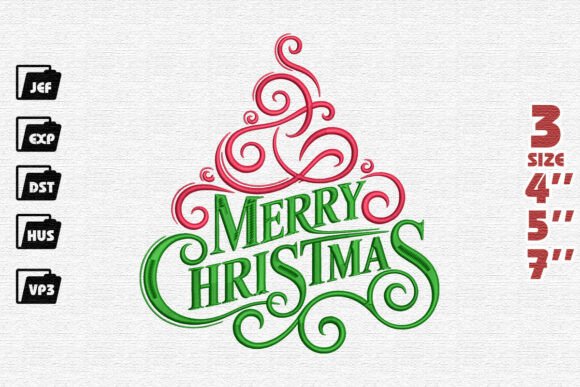 Ornate Scrollwork Merry Christmas Design Review
